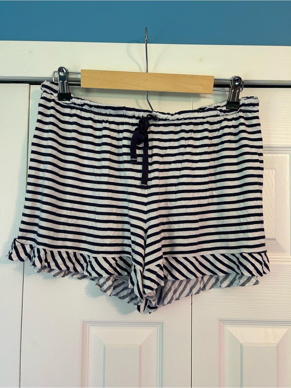 Jockey Navy and White Striped Lounge Shorts